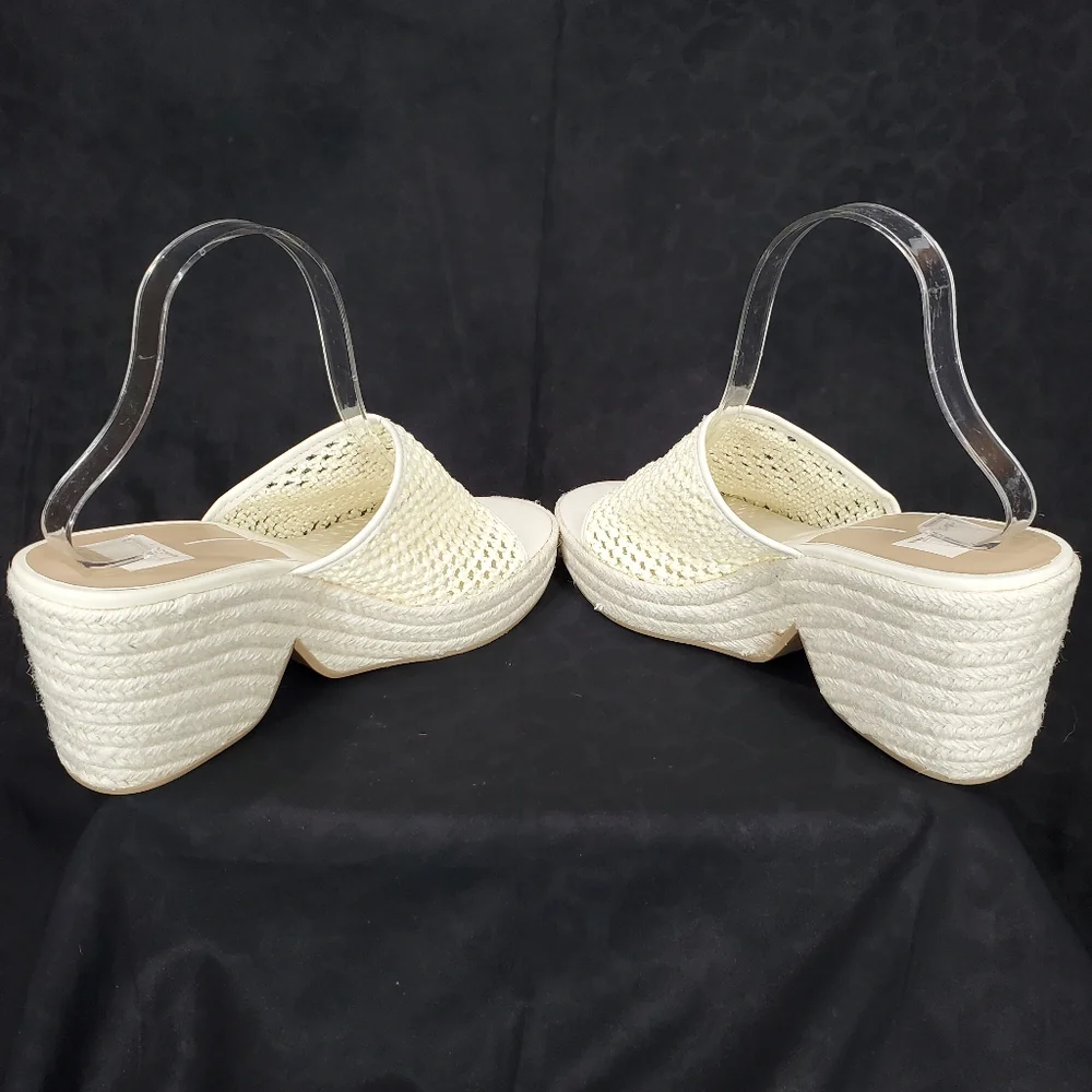 Dolce Vita Womens Saydie Cream Raffia Slip On Wedge Platform Sandals  Size 9.5 - Picture 8 of 15